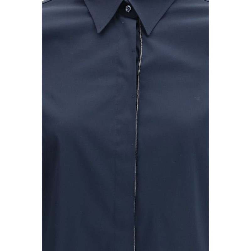 Brunello Cucinelli Blue Cotton Dress Shirt - Élégance et Intemporalité