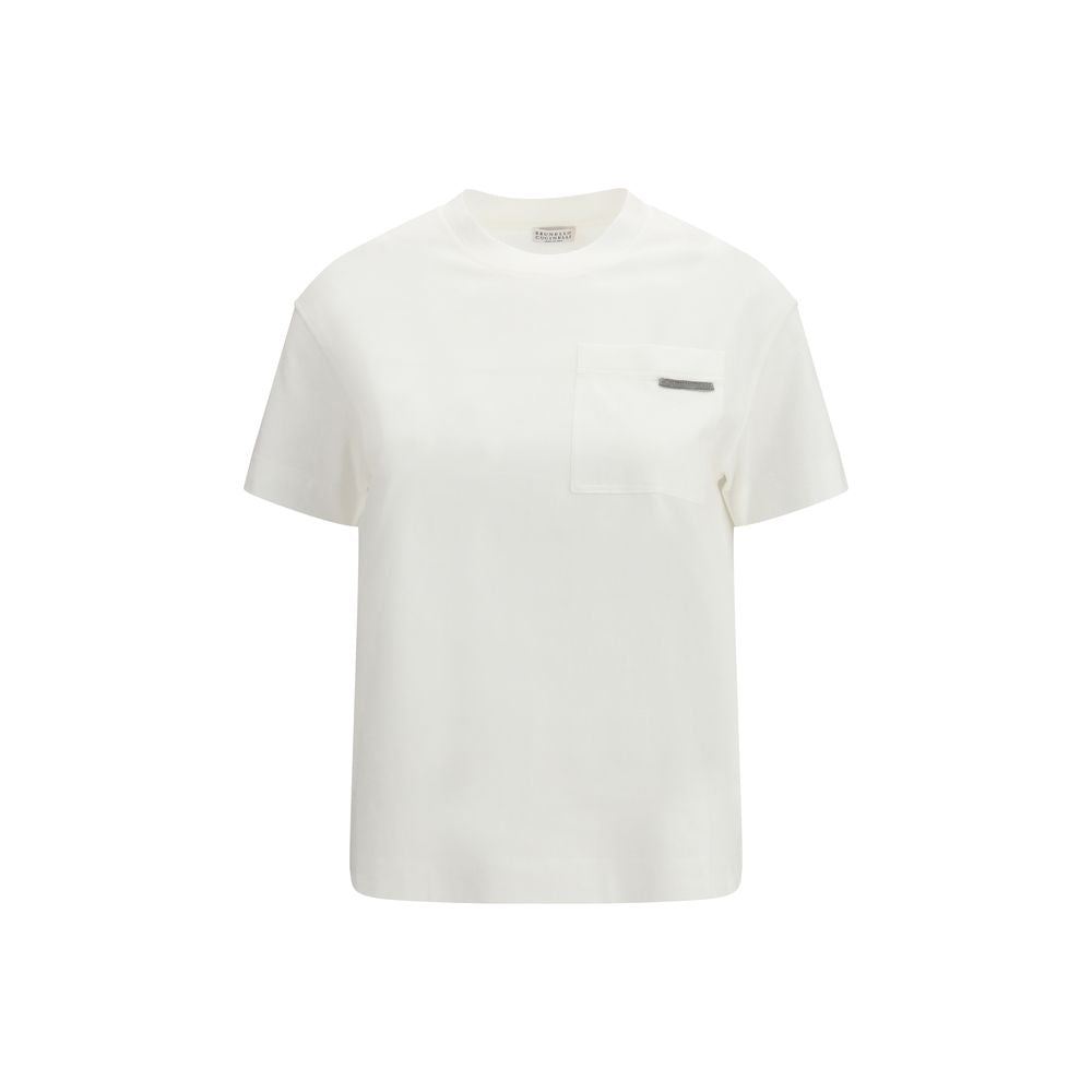 Brunello Cucinelli White Cotton T-Shirt for Women - Effortless Elegance