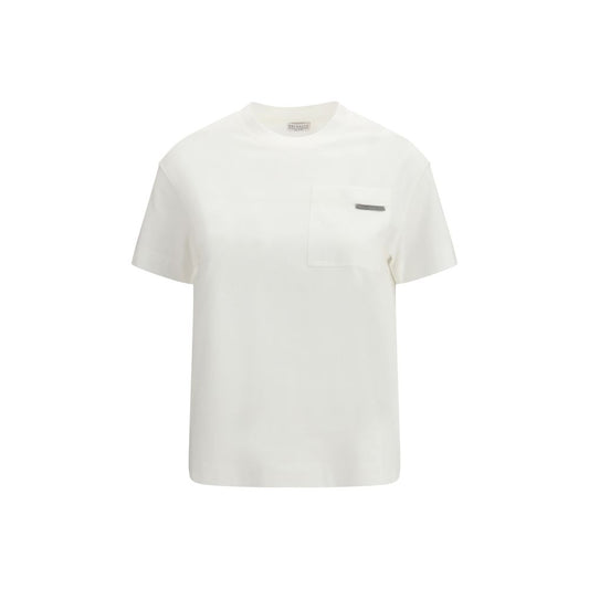 Brunello Cucinelli White Cotton T-Shirt for Women - Effortless Elegance