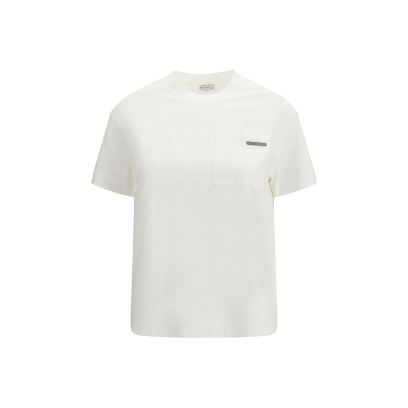 Brunello Cucinelli White Cotton T-Shirt for Women - Effortless Elegance