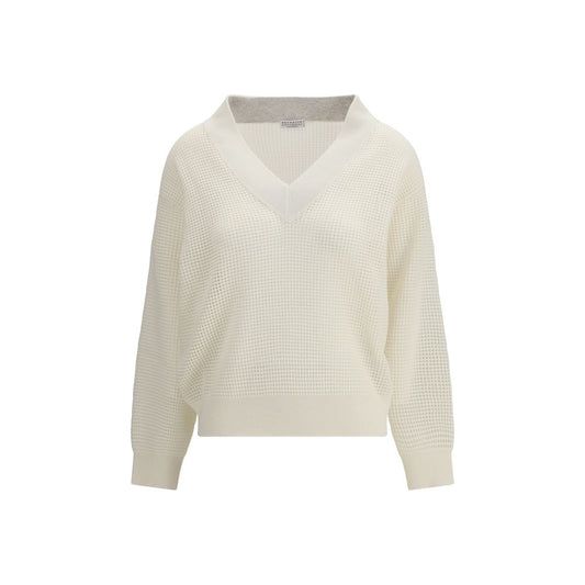 Brunello Cucinelli Cream Cashmere Sweater - Oversized Elegance