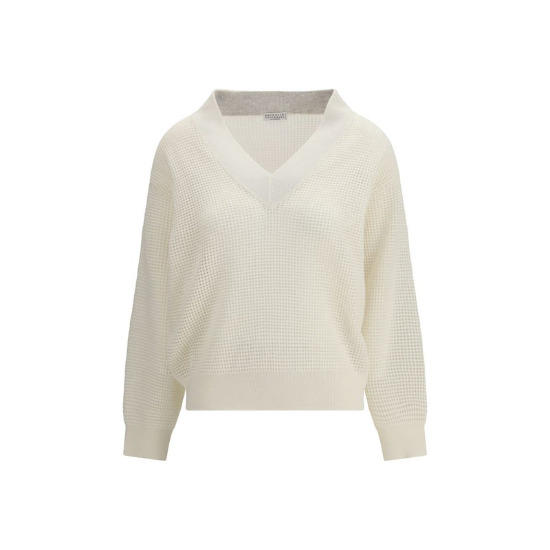 Brunello Cucinelli Cream Cashmere Sweater - Oversized Elegance