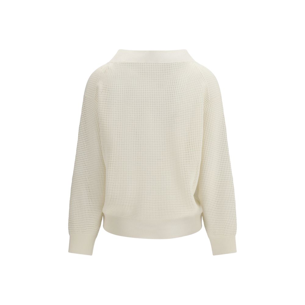 Brunello Cucinelli Cream Cashmere Sweater - Oversized Elegance