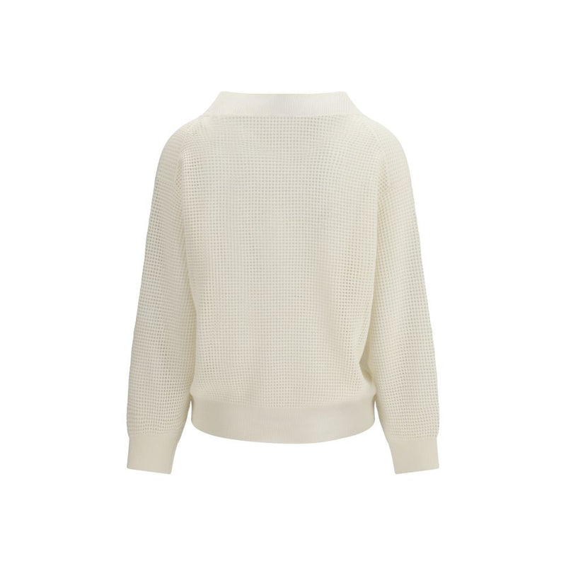Brunello Cucinelli Cream Cashmere Sweater - Oversized Elegance