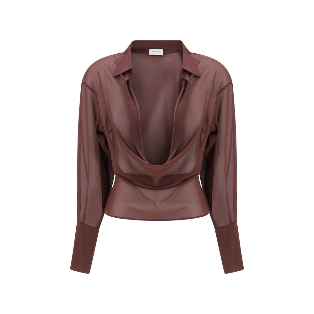 The Andamane Multicolor Silk Shirt - Elegant Draped Design