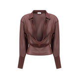 The Andamane Multicolor Silk Shirt - Elegant Draped Design