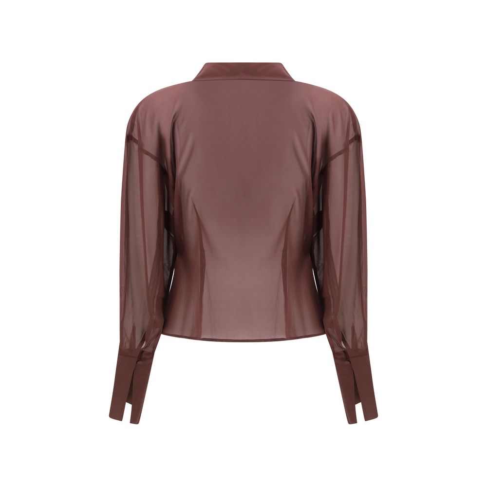 The Andamane Multicolor Silk Shirt - Elegant Draped Design