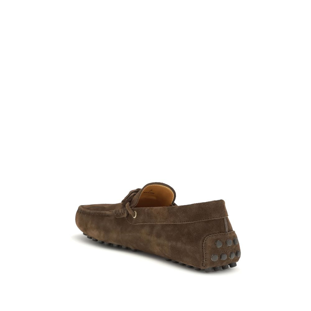 Tod's Brown Calf Leather Bos Taurus Slip-On Loafers