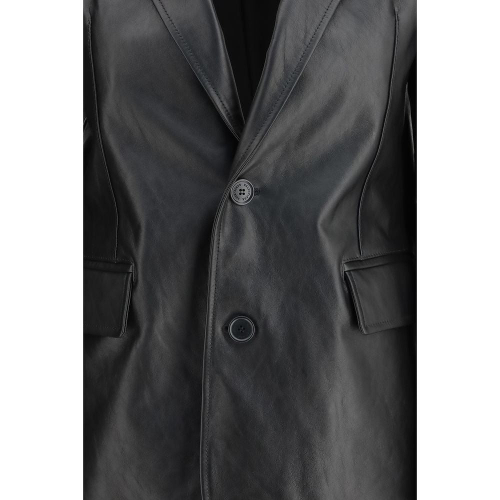 Balenciaga Black Leather Jacket - Élégance Moderne