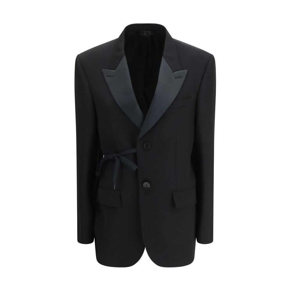 Balenciaga Black Wool Wrap Tailored Jacket