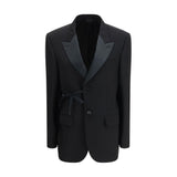 Balenciaga Black Wool Wrap Tailored Jacket