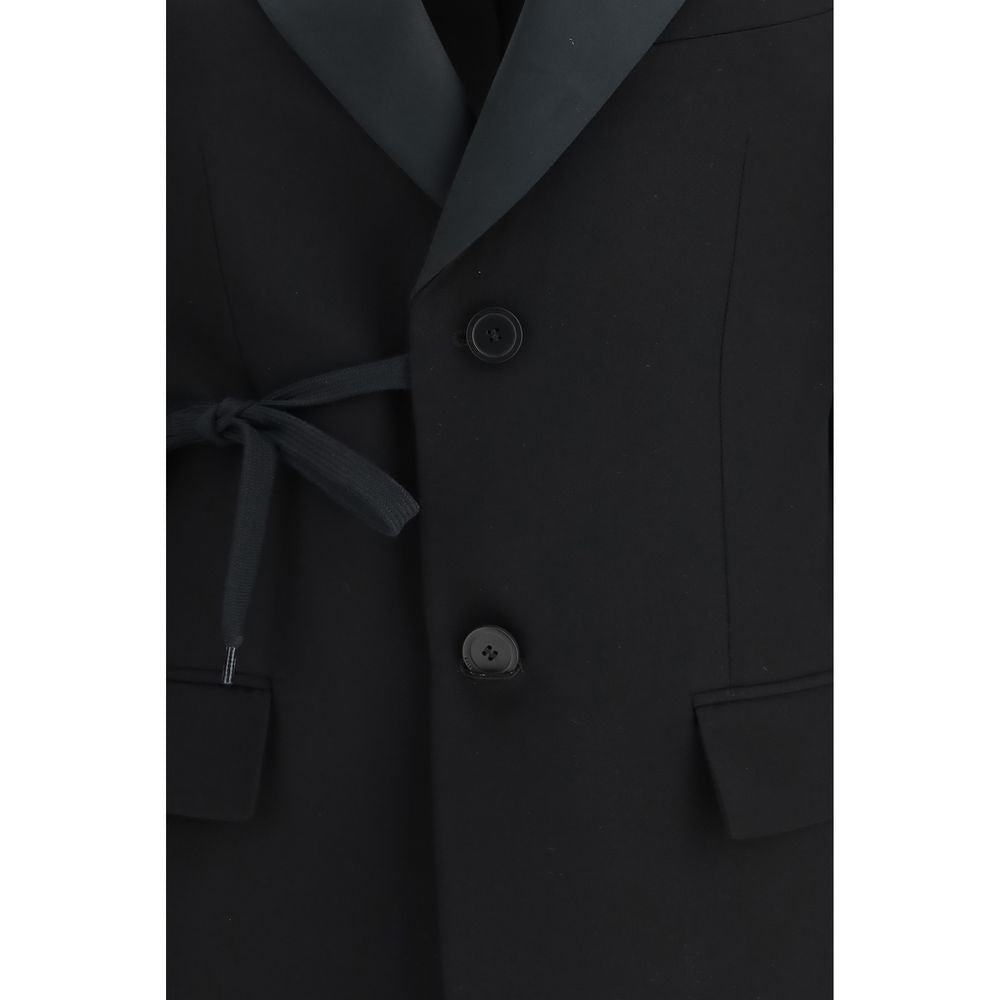 Balenciaga Black Wool Wrap Tailored Jacket