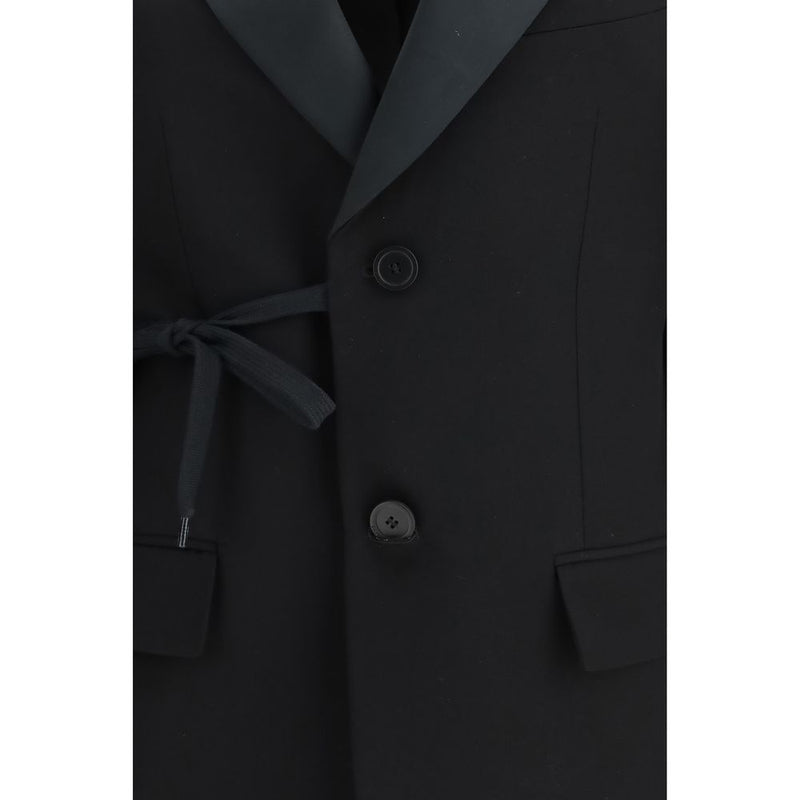 Balenciaga Black Wool Wrap Tailored Jacket