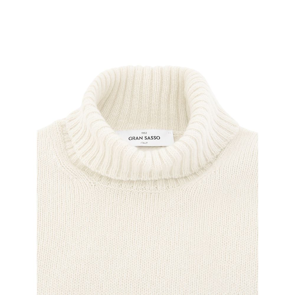 Gran Sasso White Wool Turtleneck Sweater for Men