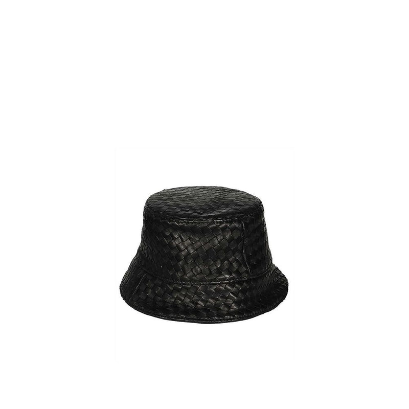Bottega Veneta Zwarte Lamsleren Bucket Hat