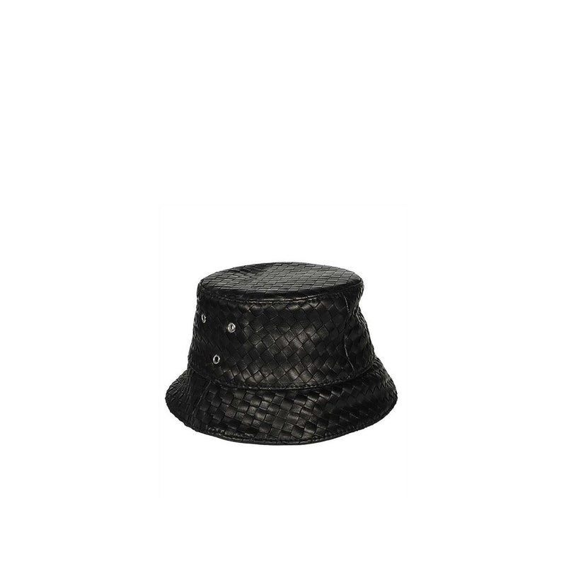 Bottega Veneta Zwarte Lamsleren Bucket Hat
