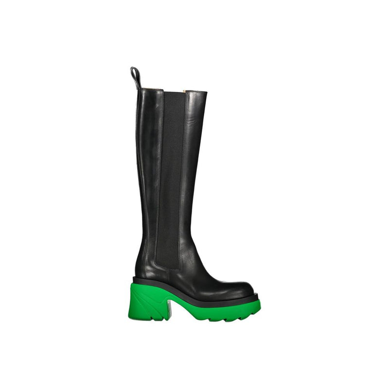 Bottega Veneta Black Leather Over The Knee Boots