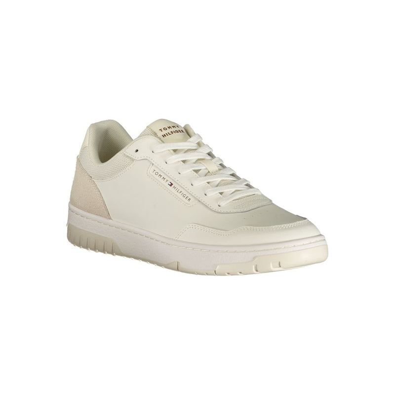 Tommy Hilfiger Bianco Sneakers pour Hommes en Polyuréthane