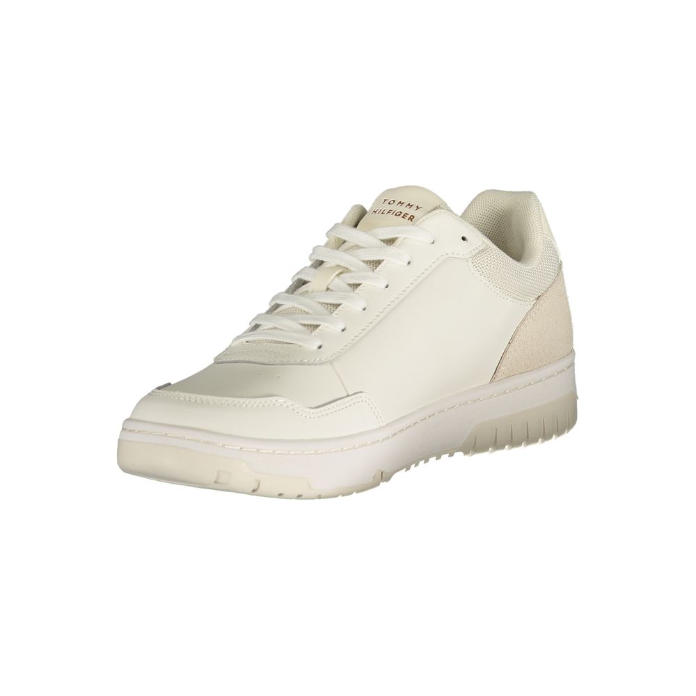 Tommy Hilfiger Bianco Sneakers pour Hommes en Polyuréthane
