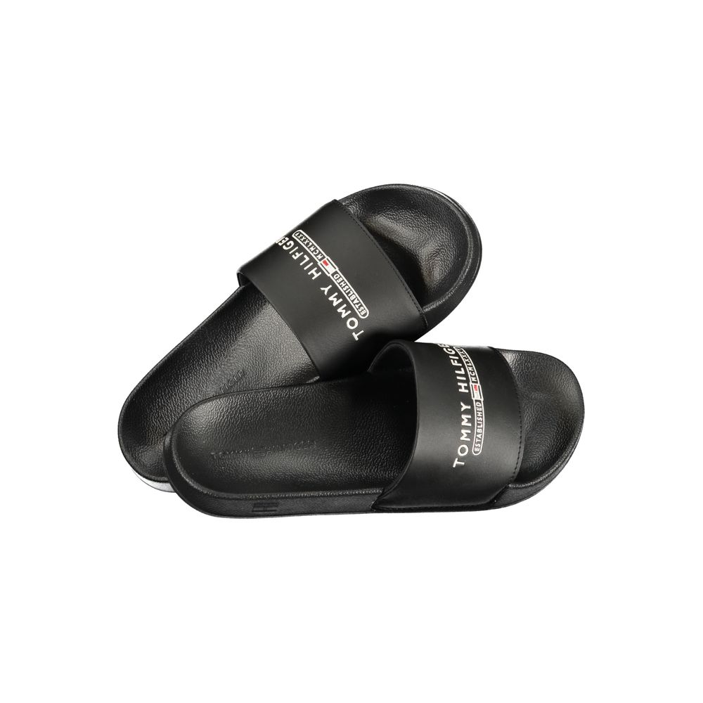 Tommy Hilfiger Black Polyurethane Men Slipper - Stylish Comfort