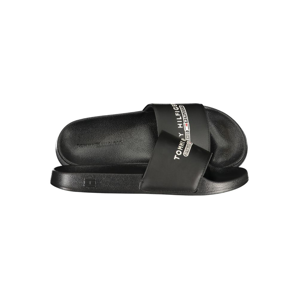 Tommy Hilfiger Black Polyurethane Men Slipper - Stylish Comfort