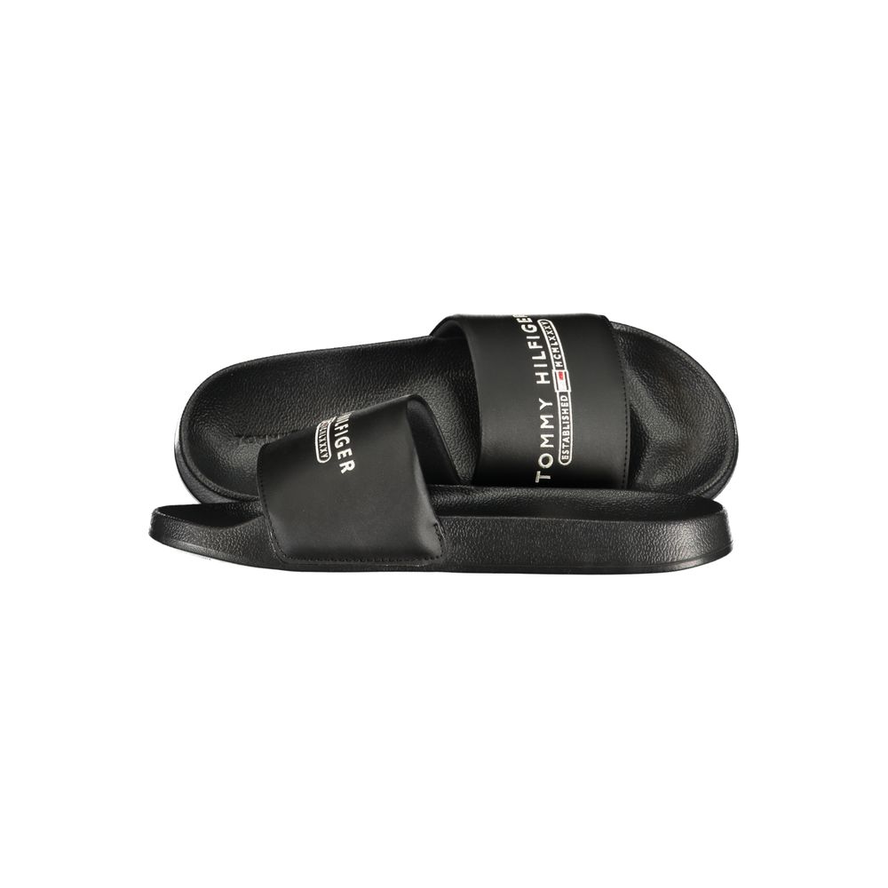 Tommy Hilfiger Black Polyurethane Men Slipper - Stylish Comfort