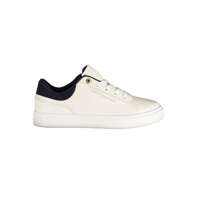 Tommy Hilfiger White Polyurethane Women's Sneakers - Stylish Comfort