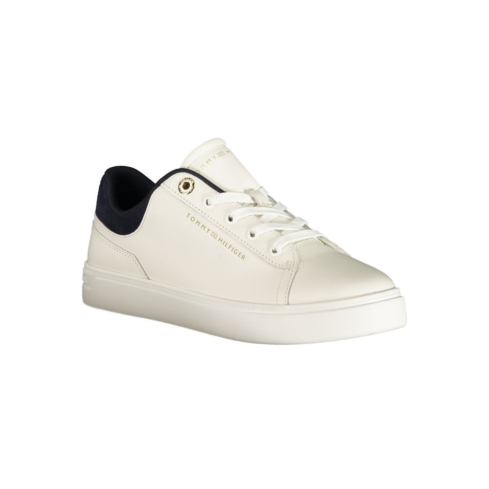 Tommy Hilfiger White Polyurethane Women's Sneakers - Stylish Comfort