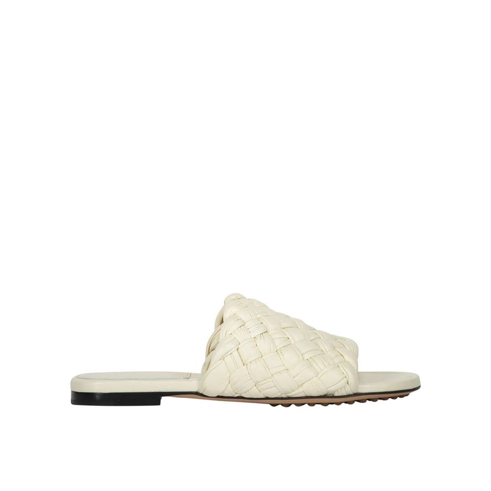 Bottega Veneta White Lamb Leather Mules for Women