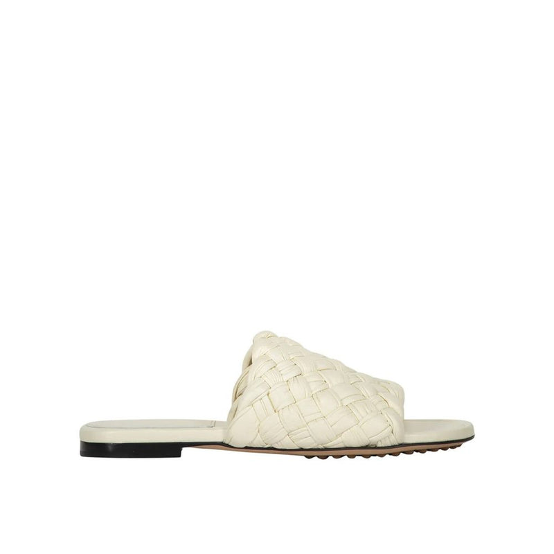 Bottega Veneta White Lamb Leather Mules for Women