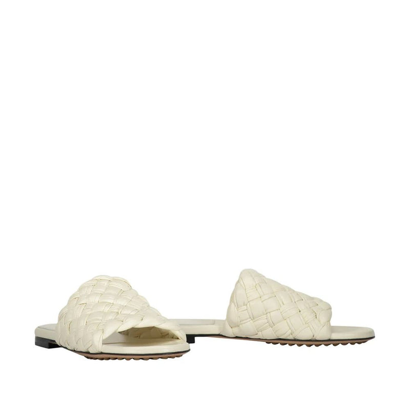 Bottega Veneta White Lamb Leather Mules for Women
