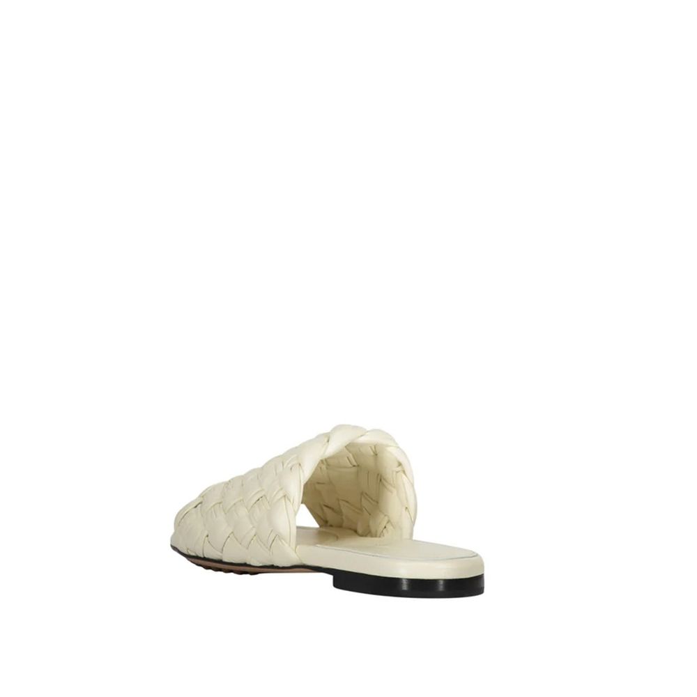 Bottega Veneta White Lamb Leather Mules for Women