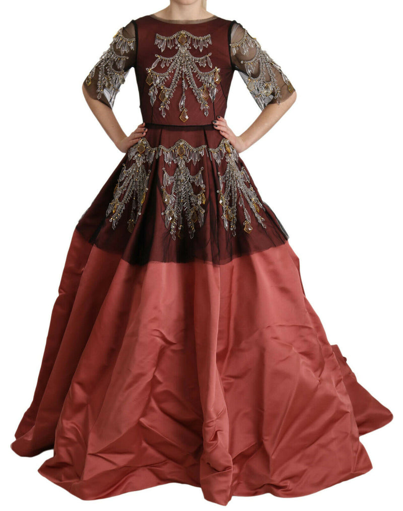 Robe de princesse en soie Dolce &amp; Gabbana, brodée de cristaux, modèle Crystal Chandelier.