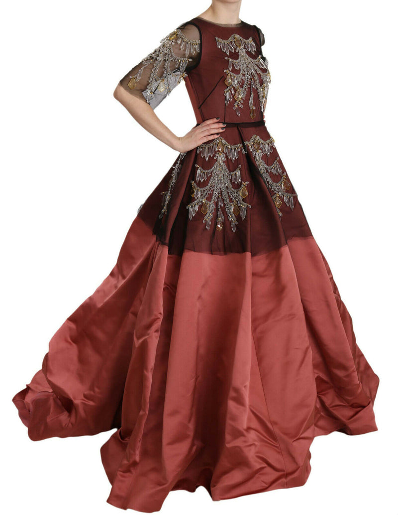 Robe de princesse en soie Dolce &amp; Gabbana, brodée de cristaux, modèle Crystal Chandelier.