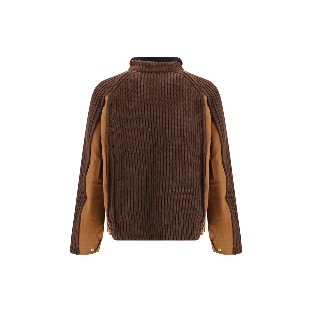 Sacai Beige Cotton Biker Jacket