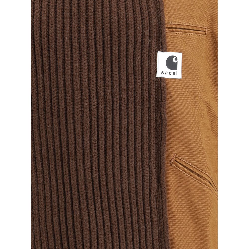 Sacai Beige Cotton Biker Jacket