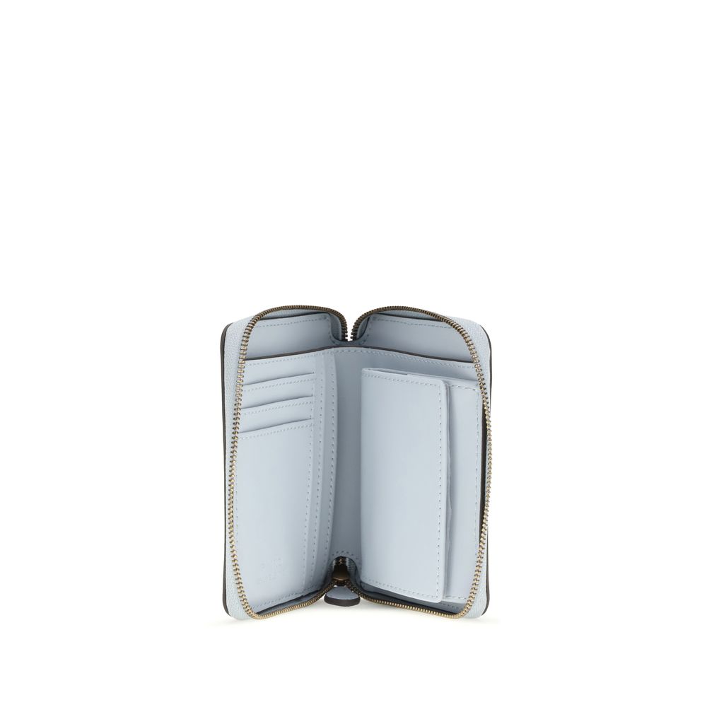PINKO Light Blue Calf Leather Bos Taurus Wallet - Elegant & Practical