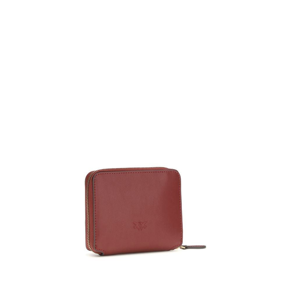 PINKO Bordeaux Calf Leather Bos Taurus Wallet - Élégance et Praticité