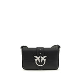 PINKO Mini Love Black Calf Leather Shoulder Bag