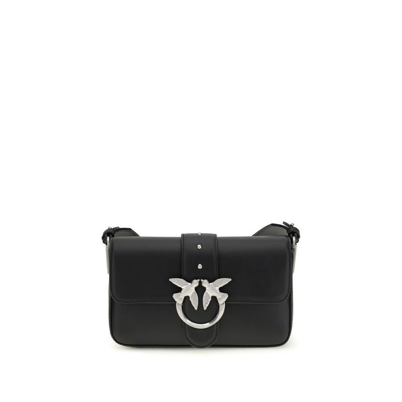 PINKO Mini Love Black Calf Leather Shoulder Bag
