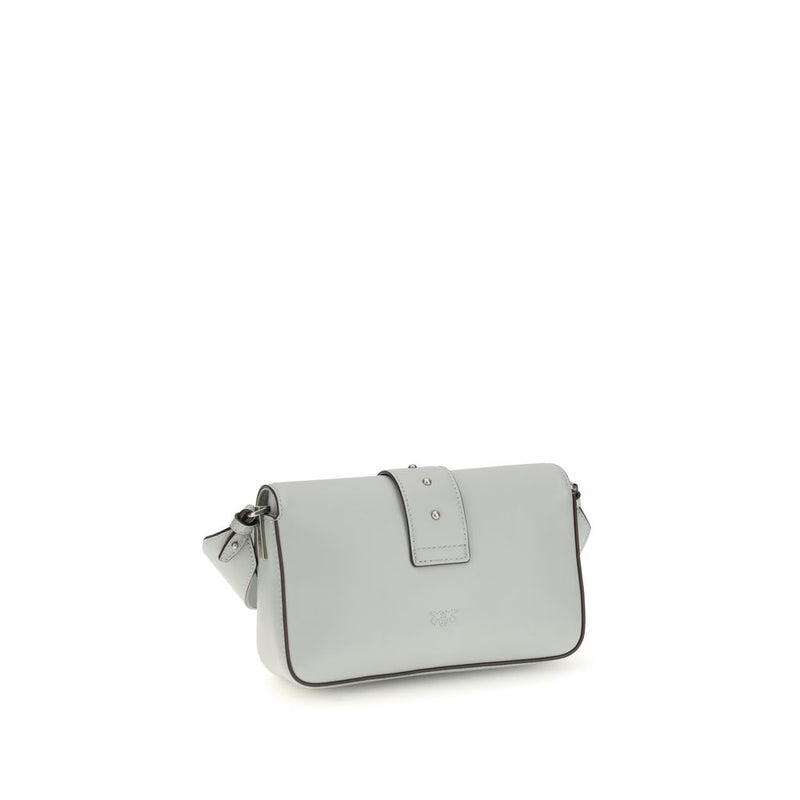 PINKO Mini Love Gray Calf Leather Shoulder Bag