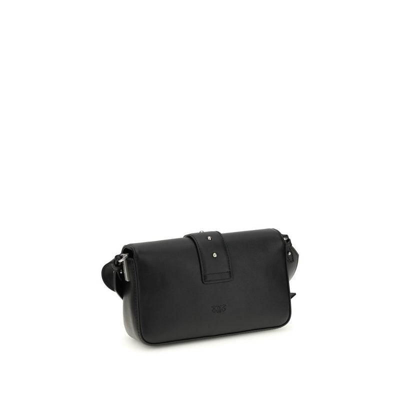 PINKO Mini Love Black Calf Leather Shoulder Bag