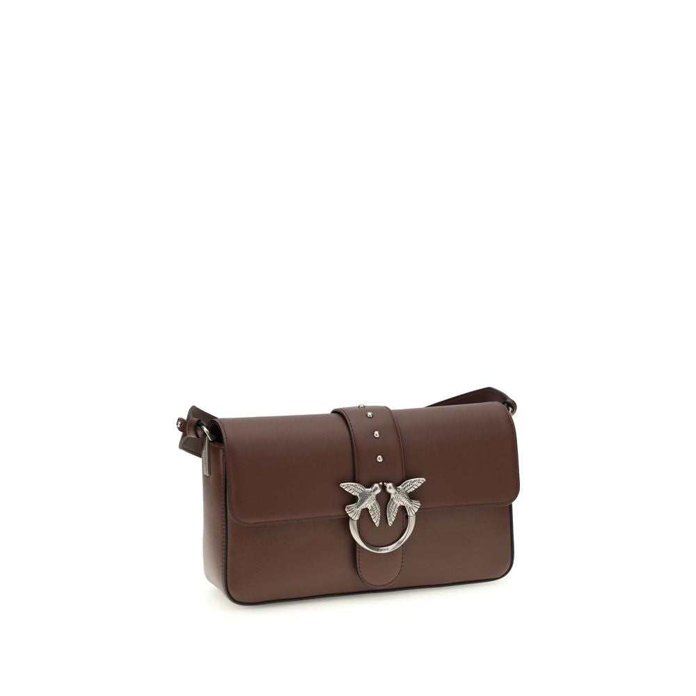 PINKO Love One Shoulder Bag - Sac en cuir marron élégant