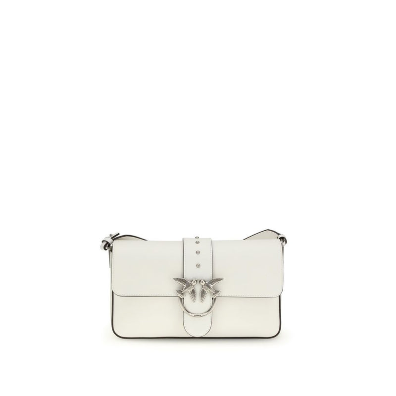 PINKO Love One Shoulder Bag en Cuir Blanc