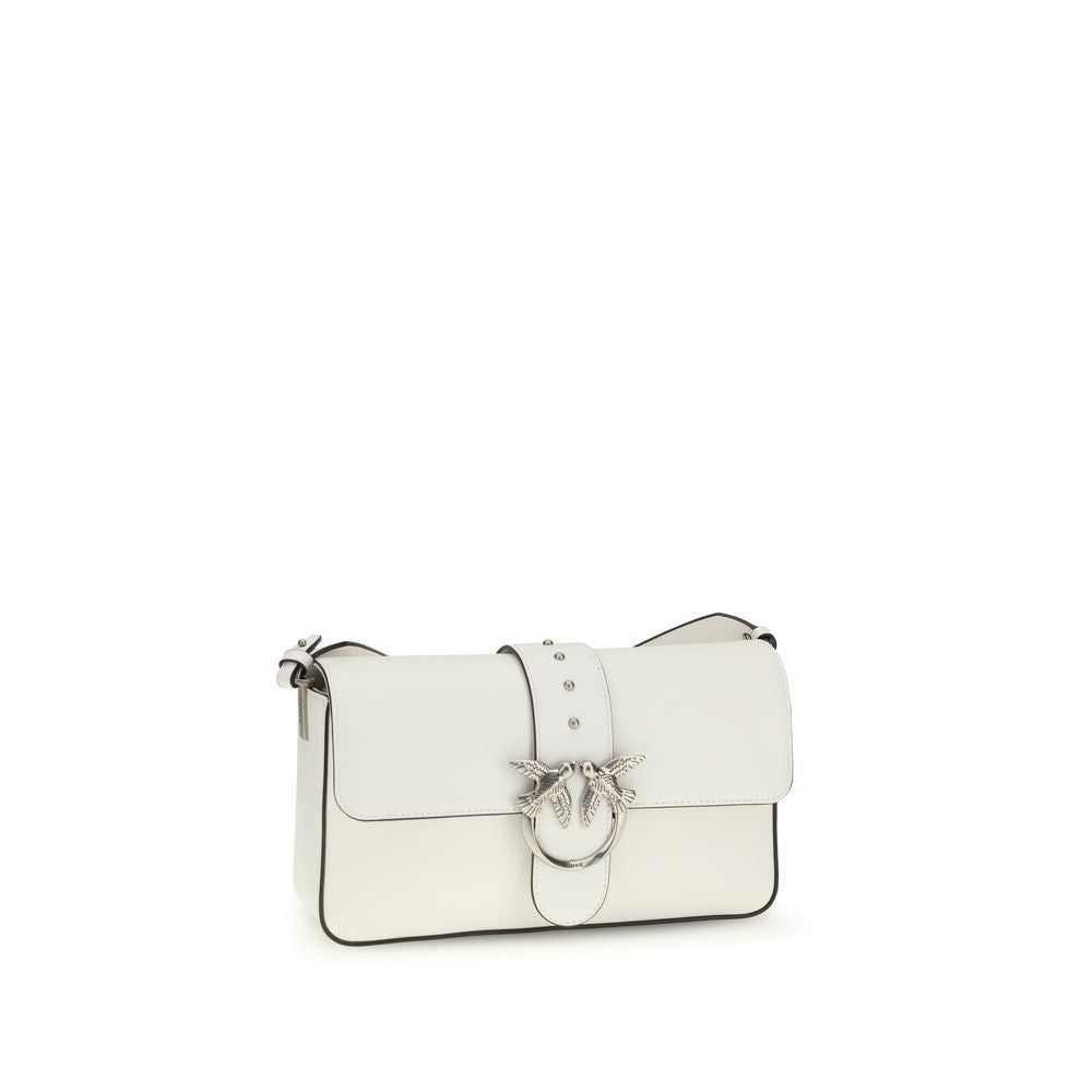 PINKO Love One Shoulder Bag en Cuir Blanc