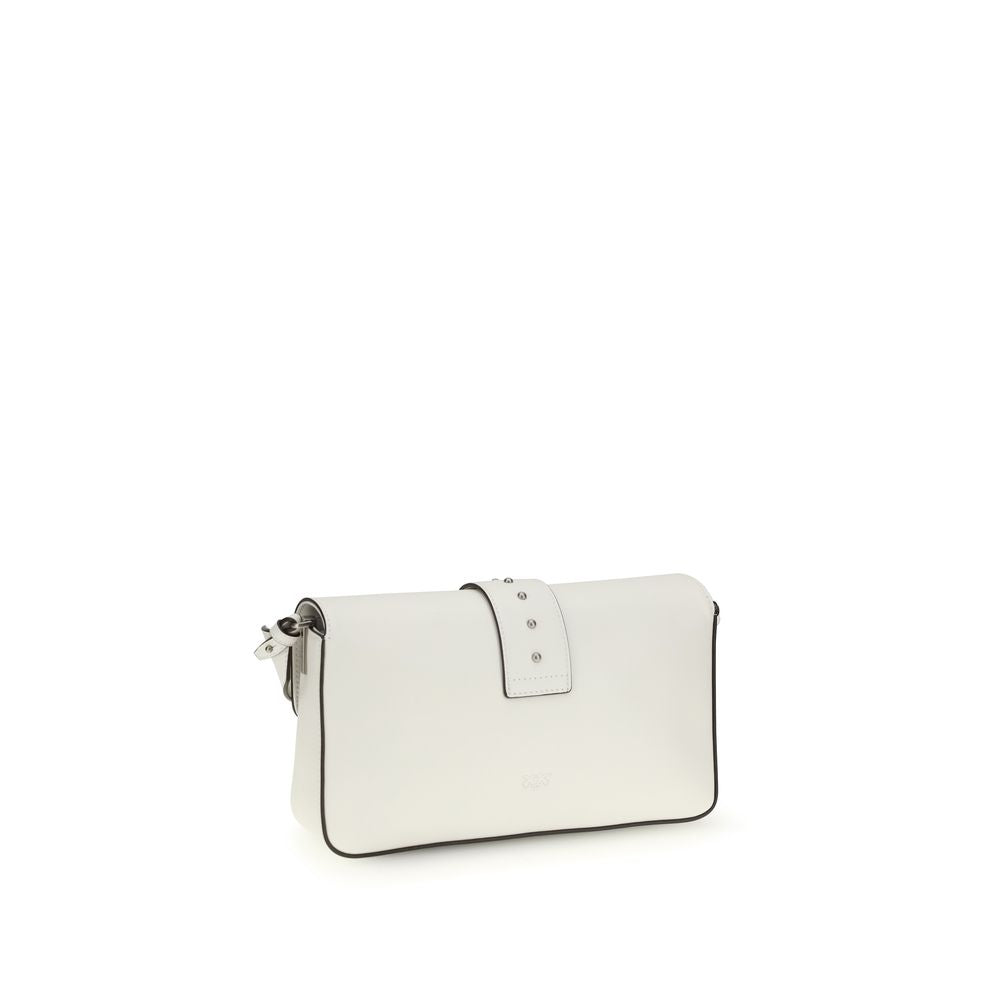 PINKO Love One Shoulder Bag en Cuir Blanc