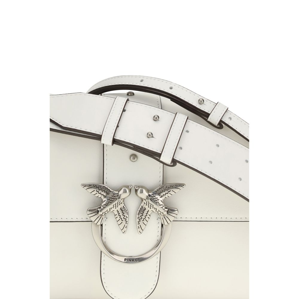 PINKO Love One Shoulder Bag en Cuir Blanc