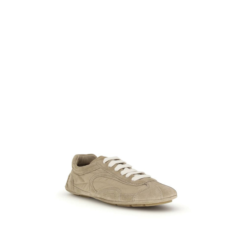 Prada Montecarlo Beige Lamb Ovis Aries Athletic Sneakers