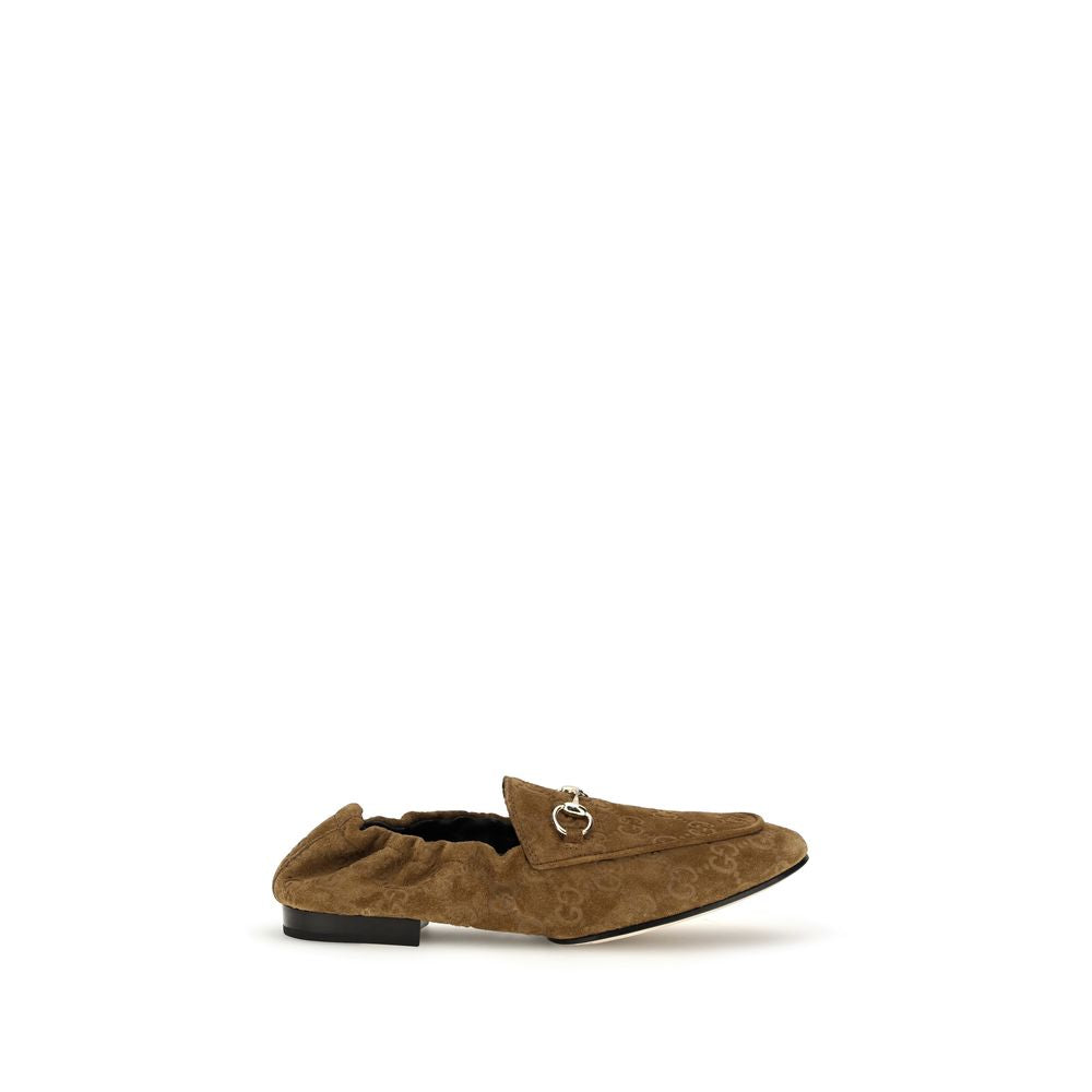 Gucci Brown Calf Leather Bos Taurus Slip-On Loafers for Women
