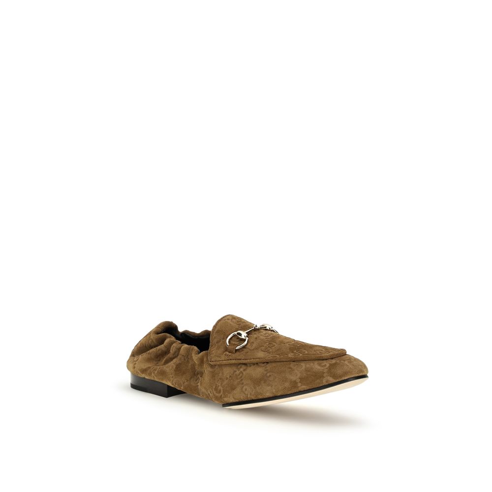 Gucci Brown Calf Leather Bos Taurus Slip-On Loafers for Women